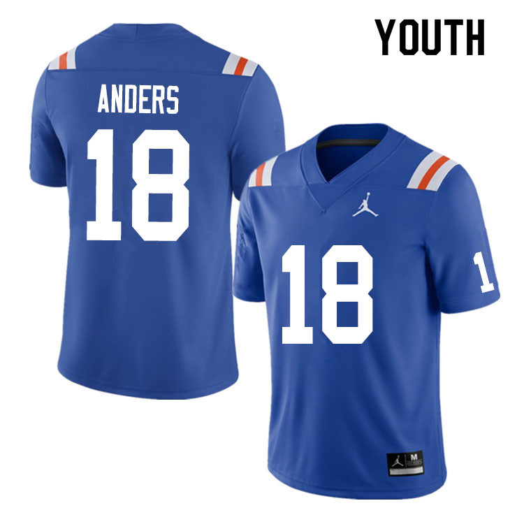 Youth #18 Jack Anders Florida Gators College Football Jerseys Sale-Throwback